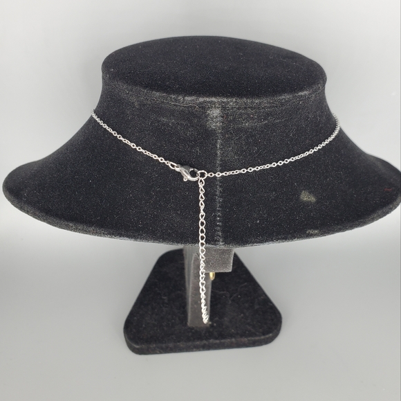 Blue Bohemian Silvertone Necklace - Picture 3 of 3